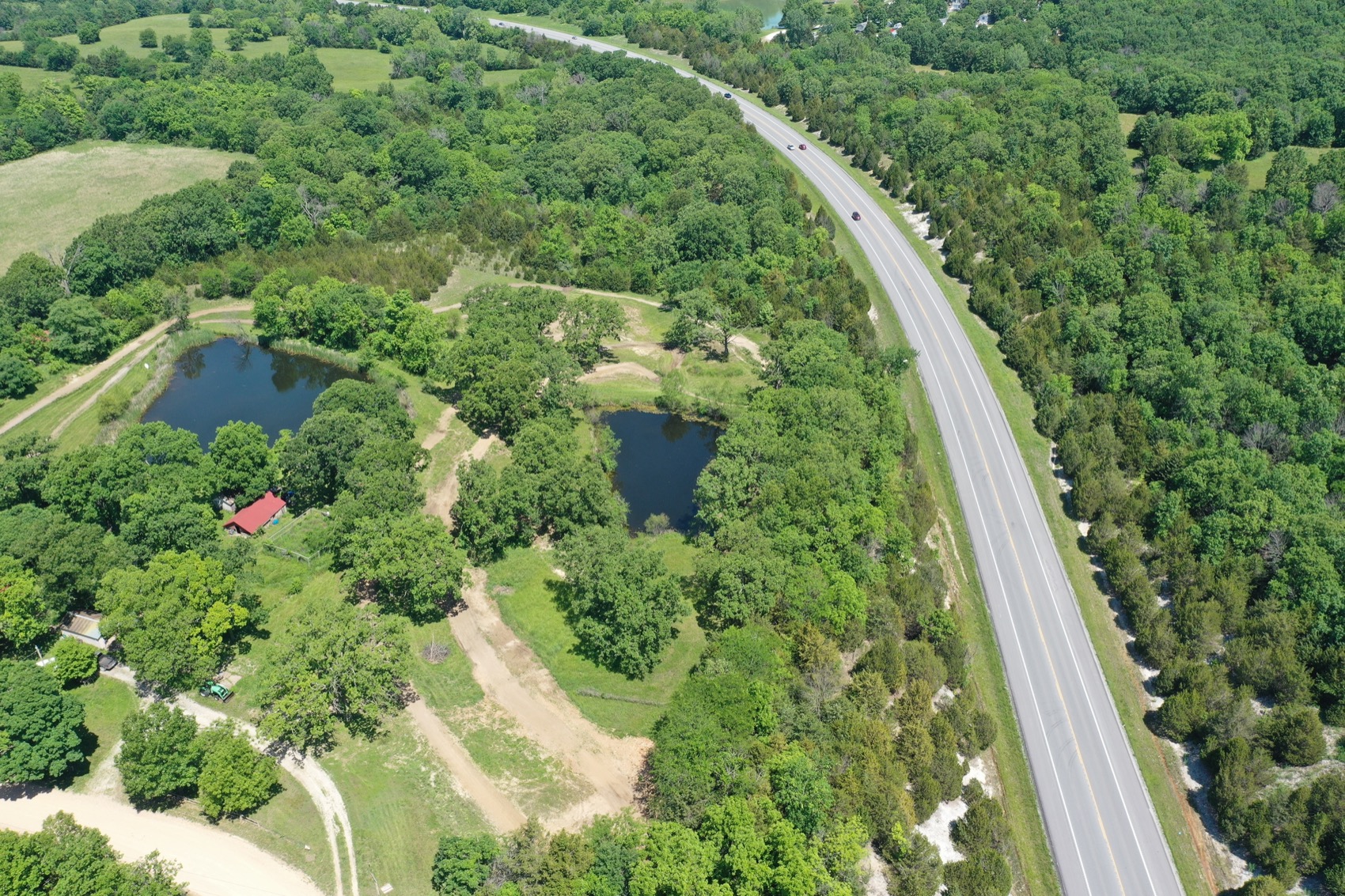 Drone shot of Roc Solid MX a Motocross Track in Missouri